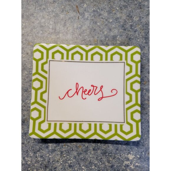 Stacy Claire Boyd For Two's Company 3pc Holiday Coasters 4.5" Square Ceramic - Picture 2 of 7